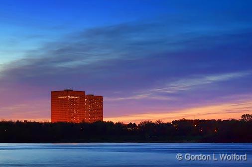 Two Buildings At Dawn_15954.jpg - Photographed at Ottawa, Ontario - the capital of Canada.